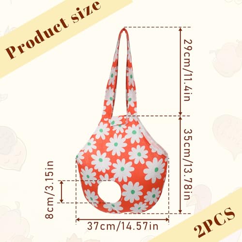 2 Pack Chicken Carrier Bag Saddle, Canvas Chicken Holder Sling Catching Hand Bag for Hen Rooster Poultry Poultry Transport, Travel - style: Flower