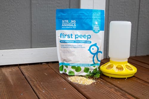 First Peep Chick Feed Supplement with Oregano Oil 2 lb | Non-medicated, Organic oregano oil, Kelp & prebiotics, Helps chicks start eating sooner, Supports early digestive health
