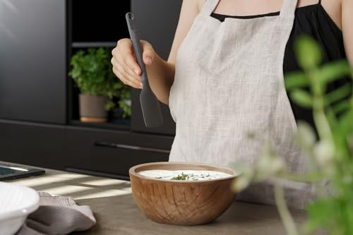 Zyliss E980224 Spatula Small, Sustainable Wheatstraw/Silicone, Spatula for Cooking and Mixing with Heat Resistant Silicone Head, Beluga Grey, 10.8" X 1.4", Dishwasher Safe, 5 Year Guarantee | Kitchen Utensil Handle Made From Sustainable Wheat Straw Does N
