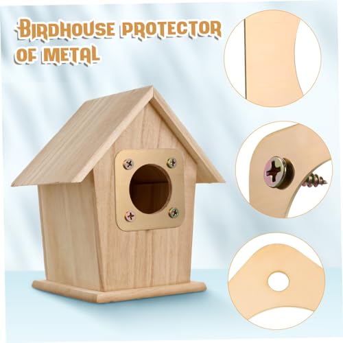 BESPORTBLE 8pcs Copper Birdhouse Predator Guards Metal House Hole Protector with Screws for Safe Nesting and Easy Installation Durable and Long-Lasting Design