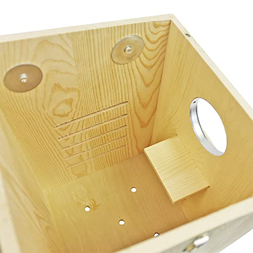 Squirrel Nest Box - Cage Attachment, Hinged Lid, Perching Ledge - for Squirrels, Sugar Glider, Rat, Finch, Parakeet, Lovebird, Canary, Cockatiel, Other Birds & Small Pets - size: Extra Large