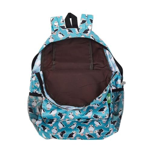 ECO CHIC Hiking Lightweight Packable Backpack - Foldable Daypack for Travel & Hiking & Outdoor Adventures - Waterproof Backpack from Recycled Materials (Puffins Teal) - color: Puffins Teal