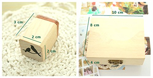 Diary Stamp Set,Wooden Rubber Signet for Children DIY Scrapbooking Planner Album Card Making(12pcs,Natural Elements) - color: Nature(12pcs)