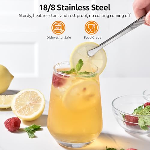 600ºF Heat Resistant Silicone Turners: U-Taste 13.6in Long Solid & Slotted Kitchen Spatula Flipper (Red, 2PCS) and 8"+10"+12" Kitchen Cooking Tweezer: 18/8 Stainless Steel, Round Tip