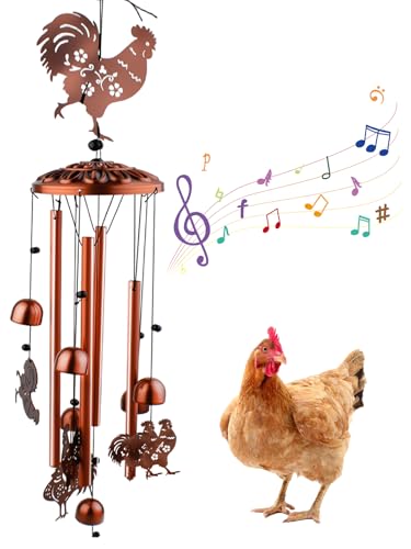 Large Chicken Toys for Coop, Chicken Wind Chime Enrichment Toys, Hanging Chick Peck Toy with Colorful Bells, Home Garden Musical Coop Accessories - style: C