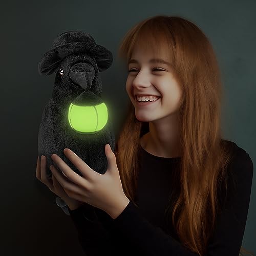 Crow Plush Toy - Luminous Crow Stuffed Animals 10in, Cute Crow Bird Raven Animal Dolls, Gift Toys for Kids Birthday Gifts Glow in The Dark - style: Luminous Crow