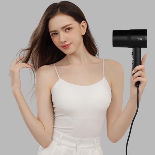AINA Diffuser Hair Dryer Full-Featured Blow Dryer 110V/1600W(Vader Black) | 3 Heat/2 Speed|Cold shut button|Lightweight|Compact Size|High Temp|Low Airflow|Same Results|Less Expense - color: Vader Black, size: 3 Piece