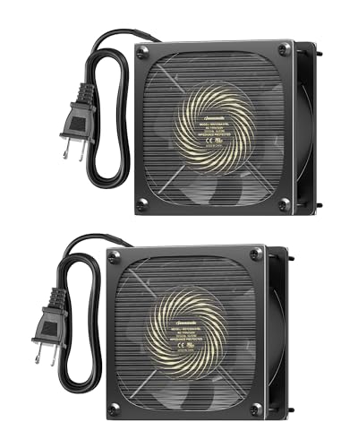 DEWENWILS Exhaust Fan 120V AC, Waterproof Ventilation Fan 30 Mesh Metal Filter, 120mm x 38mm, Dustproof DIY Cooling Fans for Reptile Pet Enclosures Cabinet, 2850RPM 90CFM UL Listed, 2 Pack - size: 120mm x 38mm, style: 2 pack