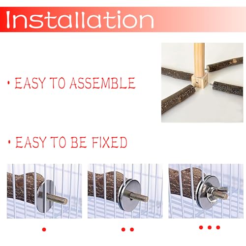 Bird Chew Toys Parrot Rotating Toys, Interactive Bird Cage Toys for Small Medium Birds, Durable Chewing Gnawing Beak Trimming Toys for Parakeet Cockatiel Conure Budgie Lovebird