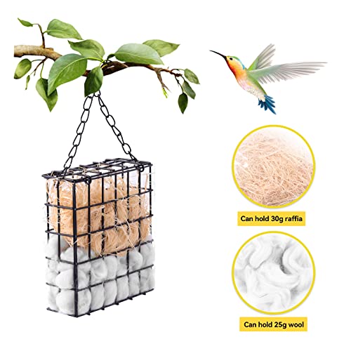 Bird Nesting Material Set Globe Humming Bird Nesters Hanging Bird House for Outdoor Wild Bird Nesting Station Cozy Resting Place, black (z33)