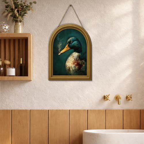 3D Funny Mallard Duck Decor Sign Vintage Farmhouse Wall Art for Home 8x10 | Wooden Duck Animal Decor Sign for Desk Table Kitchen Bar Wall Shelf, Housewarming Gifts - color: color-D