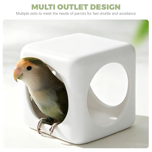 Parrot Ceramic Tunnel nest,DIY Birds House(White) | Summer Coeramic nest,Birdcage decoration, DIY multiple combinations - color: white