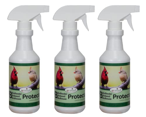 JCs Wildlife 3B Bird Seed, Bird Feeder, and Birdhouse Protector 16 oz. Spray - Natural Enzyme Formula (3, 16 oz. Spray Bottle) - size: 1 Count (Pack of 3)