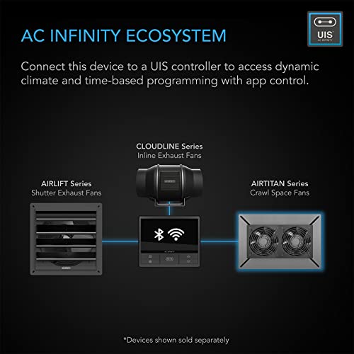 AC Infinity AIRTITAN S7, Ventilation Fan 300mm with Speed Controller | IP-55 Rated for Crawl Space, Basement, Garage, Attic, Shed, Hydroponics, Grow Tents - size: Medium, Speed Controller