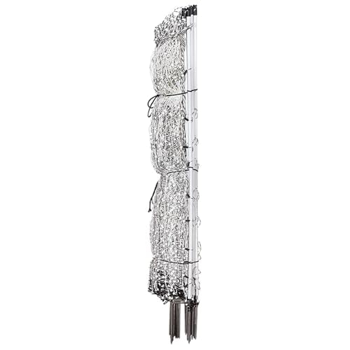 Premier 1 PoultryNet® Plus, Electric Fence for Chickens – 42"H x 100'L | White/black, double spike. Posts every 6.8 ft to reduce sag. For chickens, ducks & geese. Energizer sold separately. - style: White/Black