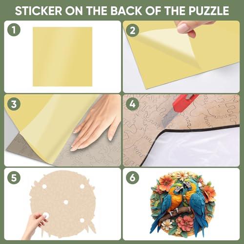 Ruikiyart Jigsaw Puzzles for Adults, Bird Wooden Puzzles, 200 Pieces | 5 mm Thick Parrots Puzzle, Unique Shaped Round Jigsaw Puzzles, Holiday Family Games Kids Birthday Gifts(11"*11.2") - color: Parrots, size: 200 Pieces