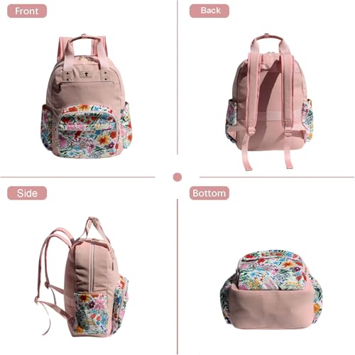 Diaper Bag Backpack Corduroy Multifunction Baby Fashion Travel Pack office Laptop Bag - color: Pink Flower