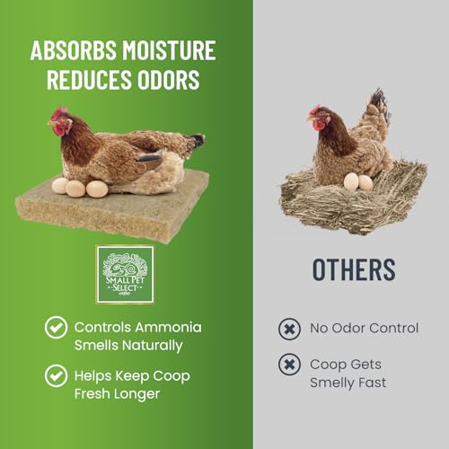 Small Pet Select Hemp Nesting Pads, Chicken Coop & Boxes, 10-Pack | Extra Thick, Eco-Friendly, Absorbent, Odor Control, Fits Most Nesting Boxes, For Laying Hens & Flocks