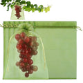 Shintop 100Pcs Fruit Protection Bags, 8x12 Inch Green Grape Netting Cover | Drawstring Garden Bags, Fine Mesh Pest Barrier, Breathable Organza, Lightweight for Delicate Stems, For Apples, and Tomatoes - size: 8x12 inch
