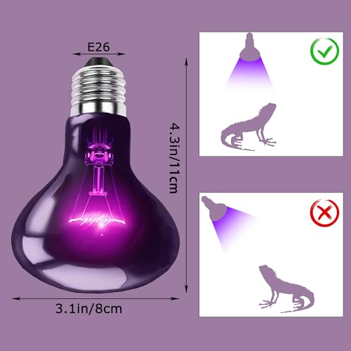 60W Reptile Night Light Bulb, Moonlight Heat Lamp, Basking Light | Simulates Natural Moonlight, Supports Healthy Sleep Cycles for Bearded Dragons, Lizards & Amphibians, Ideal for Terrariums - color: Moonlight Heat Lamp, size: 60W Upgraded - 3.1"