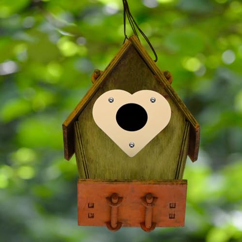 Veemoon Birdhouse Entrance Protector Guard Enhances Nesting Safety Heart Shaped Metal Blocks Squirrels for Bird Box and Bird House Suitable for Gardens and Parks