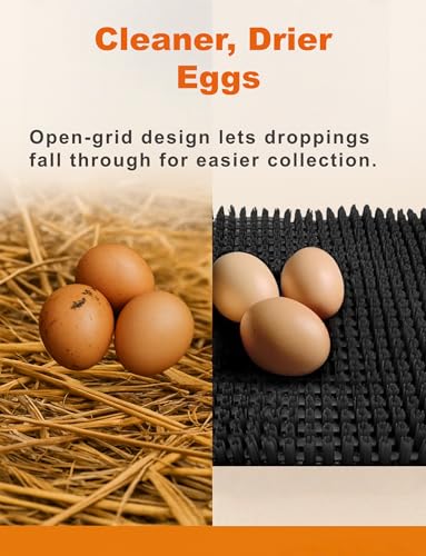 Washable Nesting Pads for Chicken Coop, 4-Pack, 13×11 in Reusable Nest Box Liners, Trim-to-Fit Open-Grid Design for Cleaner Eggs (Yellow) - color: Yellow, size: 6-Pack