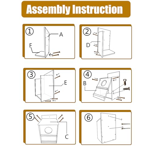 Owl House,Wooden Owl Box,Owl Houses for Outdoors, Suitable for Screech Owl Nesting Box and Kestrels, Easy Assembly with Circular Opening, Includes Mounting Screws and Wood Shavings