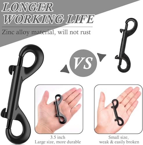 ERKOON 3.5 inch Double Ended Bolt Snaps Hooks 110lbs Load Capacity Zinc Alloy Double Sided Clips Heavy Duty Trigger Snap for Dogs Leashes/Water Bucket/Horse Feed/Hammocks (35 Pack) - size: 35 Pack