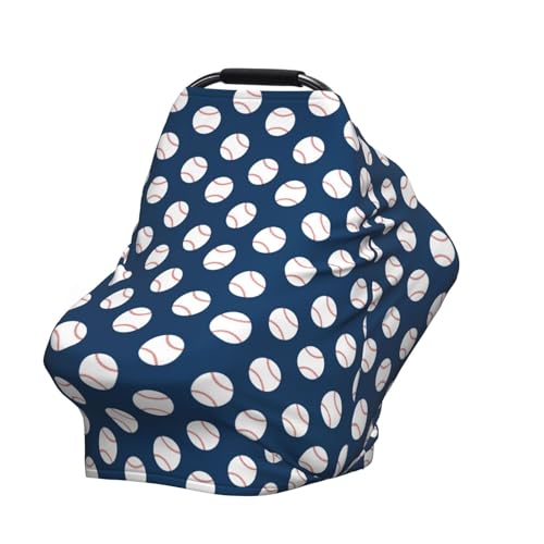 Baseball Blue Baby Stuff Car Seat Cover for Baby,Mom Nursing Breastfeeding Covers,Multi-Use Car Seat Canopy Carrier Cover,Stroller Cover Newborn Shower Gift for Boys Girls - color: Baseball Blue