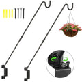 AILIN YELOKIE 32" 360° Swivel Deck Hook - Heavy Duty Solid Steel Plant Hanger, 12-Directional Adjustable Wall Bracket for Bird Feeders/Pole, Outdoor Plants & Wind Chimes, Black (2-Pack) - size: 32in-2