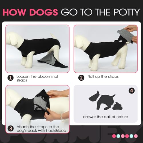 Dog Recovery Suit Male,Dogs Surgery Neuter Suits Puppy Spay Shirts | for Female Protect Dog's Skin Anti Licking Abdominal Wounds Doggie Onesie Pet Bodysuit Alternative to Cone Black XS - color: Black, size: Xs(back:8.3-11.4in,wt:4-7lbs)