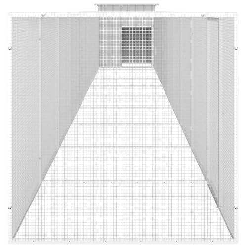 Industrial Style Chicken House with Easy Assembly, Large Galvanized Steel Poultry Coop for Multiple Chickens, Outdoor Chicken Cage Anthracite Grey 78.7x35.8x39.4 Inches