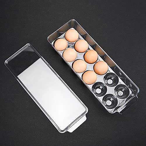 12 Eggs Holder for Refrigerator, Clear Egg Container for Fridge, Kitchen - size: 12 Eggs