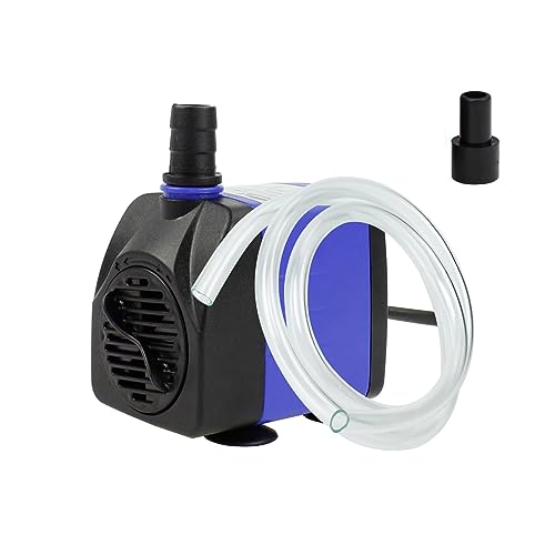 AQUANEAT Small Fountain Pump, 265 GPH Submersible Water Pump with 3.3 ft Tubing, for Aquarium Fish Tank, Pet Water Fountain, Hydroponics, Pond Waterfall Filter Pump - size: 265 GPH