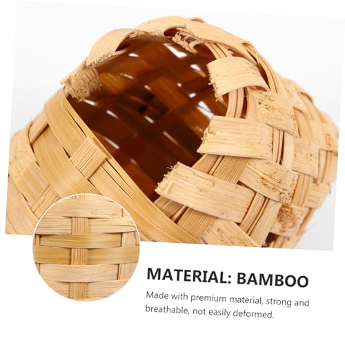 SUPVOX 6pcs Handmade Bamboo Bird Nest Finch Bird Nests for Cages Bird House for Balcony Bird House for Warm Shelter Garden Hand Woven Art Crafts Natural Bird's Nest