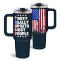 DUUV American USA Flag Tumbler 40oz, Insulated Blue 4th of July Cup Gifts | Patriotic Tumbler for Man Leakproof, Patriotic Water Bottle for Independence Day, Fathers Day Ideal Gifts for Man, 1 Pack - color: Truth Flag