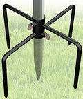 Pole Stabilizer Stand Base with 4 Prongs for Outdoor Bird Feeder Pole, In-Ground Support Applies to 0.74” to 1.1” Shepherds Hook, Black, 1 Pack, Measure Before Purchase - size: M