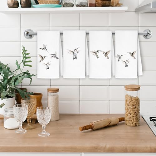 Hummingbird Bird Gifts for Women Decorative Kitchen Hand Towels for Bathroom Decor,16x24 Inch Set of 4 - color: Bird Towels-e