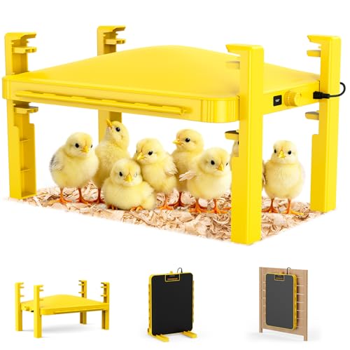 Brooder Plate for Chicks,Chicken Brooder Heater with Temperature Sensor – Radiant Heating Panel for Chicken Coops Poultry (Yellow) - color: Yellow