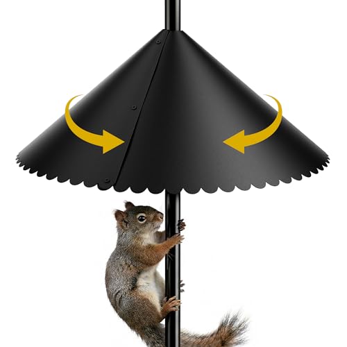 19 Inch Squirrel Baffle for Bird Feeder Pole, Fits 0.67" to 1.38" Poles, Wrap Around Bird House Guard, Heavy Duty Weatherproof Outside Squirrel Stopper for Shepherd Hooks,