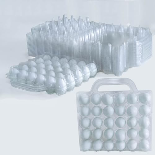 30 Pack Egg Cartons With Handle，Portable Egg Cartons Cheap Bulk. | Cheapest 30 Count Clear Egg Cartons,5*6 Plastic Egg Cartons,Suitable For Storing Egg in Markets, Supermarkets, Kitchens. - size: 30 Pack 5x6 Egg Cartons