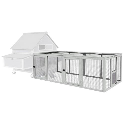 GUTINNEEN Chicken Coop Extension Chicken Run 20.73 ft², Large Expandable Hen House Run with 5 Doors, Universal Fit for Most Coops, Not for Standalone Use,79" L - size: 79.0"L x 37.8"W x 26.8"H