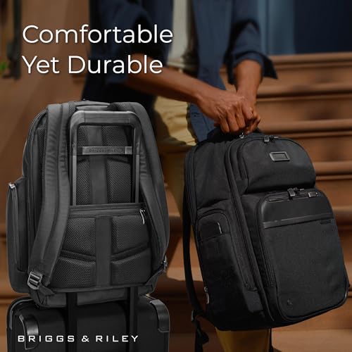Briggs & Riley Large Cargo Backpack for Women & Men - Laptop Backpack, For Work & Travel, Spacious & Durable, Padded Straps, Fits up to 17" Laptop - @work Collection, Black - color: Black, size: Large Cargo Backpack