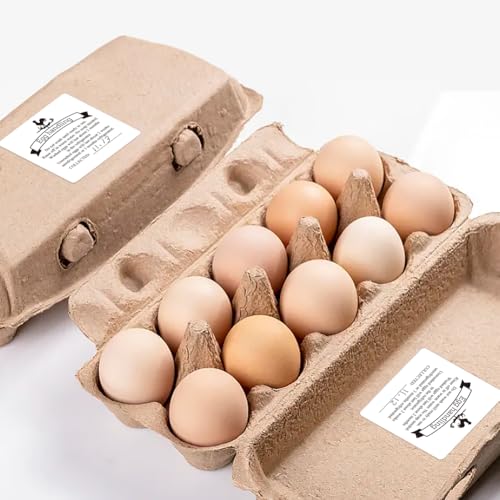 320 Pcs Egg Carton Labels, 2 Inch Square Egg Handling Sticker PET Adhesive Egg Packaging Sticker for Box Container Carton Farm Supplies - color: Collected Date Writable