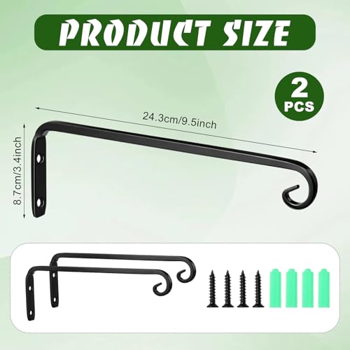 Silkfly 2 Pcs Wall Bracket for Bug Zappers 10 Inch Heavy Duty Metal Bracket with Locking Mechanism Decorative Potted Plant Hook for Hanging Baskets Bird Feeders Wind Chimes Lanterns Garden Outdoor