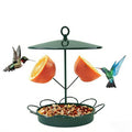 Outdoor Squirrel-Proof Bird Feeder, Hanging Metal, Large Capacity, Bite-Resistant and Weatherproof, Attracts Wild Birds - color: Silver