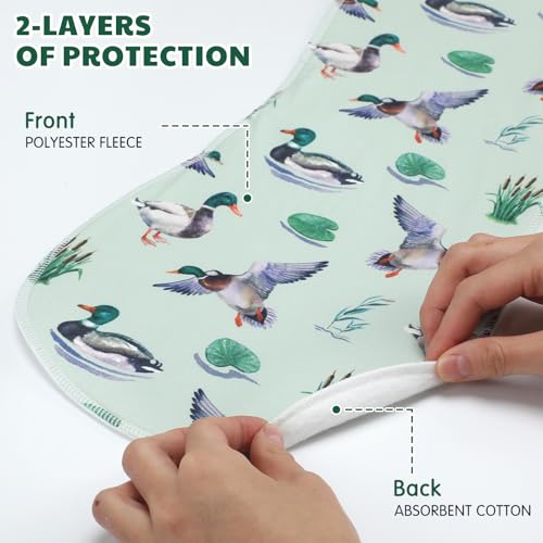 SmoothNovelty 5 Pack Mallard Duck Pattern Baby Burp Cloths Soft Absorbent Burping Rags for Newborns 19"x9" Spit up Cloths for Boy Girl Newborn Baby Shower Registry Gifts Set Nursery Decor - style: Mallard Duck