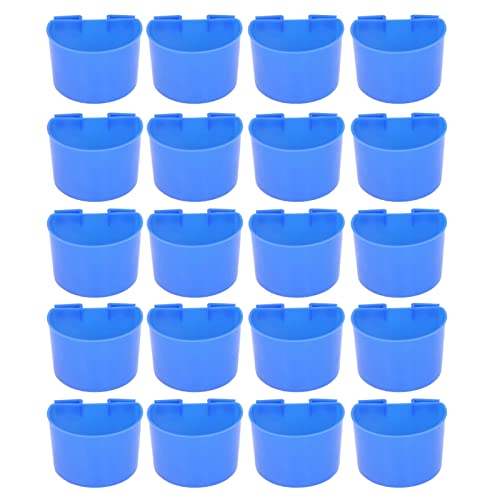 aqxreight Bird Food Bowl 20 Pack Plastic Feeder Cups Birdcage and Food Dispenser Set for Pigeons Small Birds Easy to Install Feeding Trough