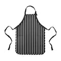 DALIX Apron Commercial Restaurant Home Bib Spun Poly Cotton Kitchen Aprons (2 Pockets) in Pinstripe Black/White - color: Pinstripe Black/White