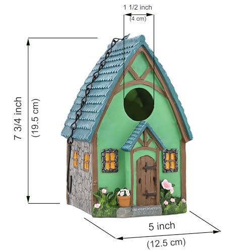 Bird House for Outside, Resting Place for Birds, Hanging Natural Bird Nest, Bluebird House Handcrafted Hut - Green - color: B-Green Bird House
